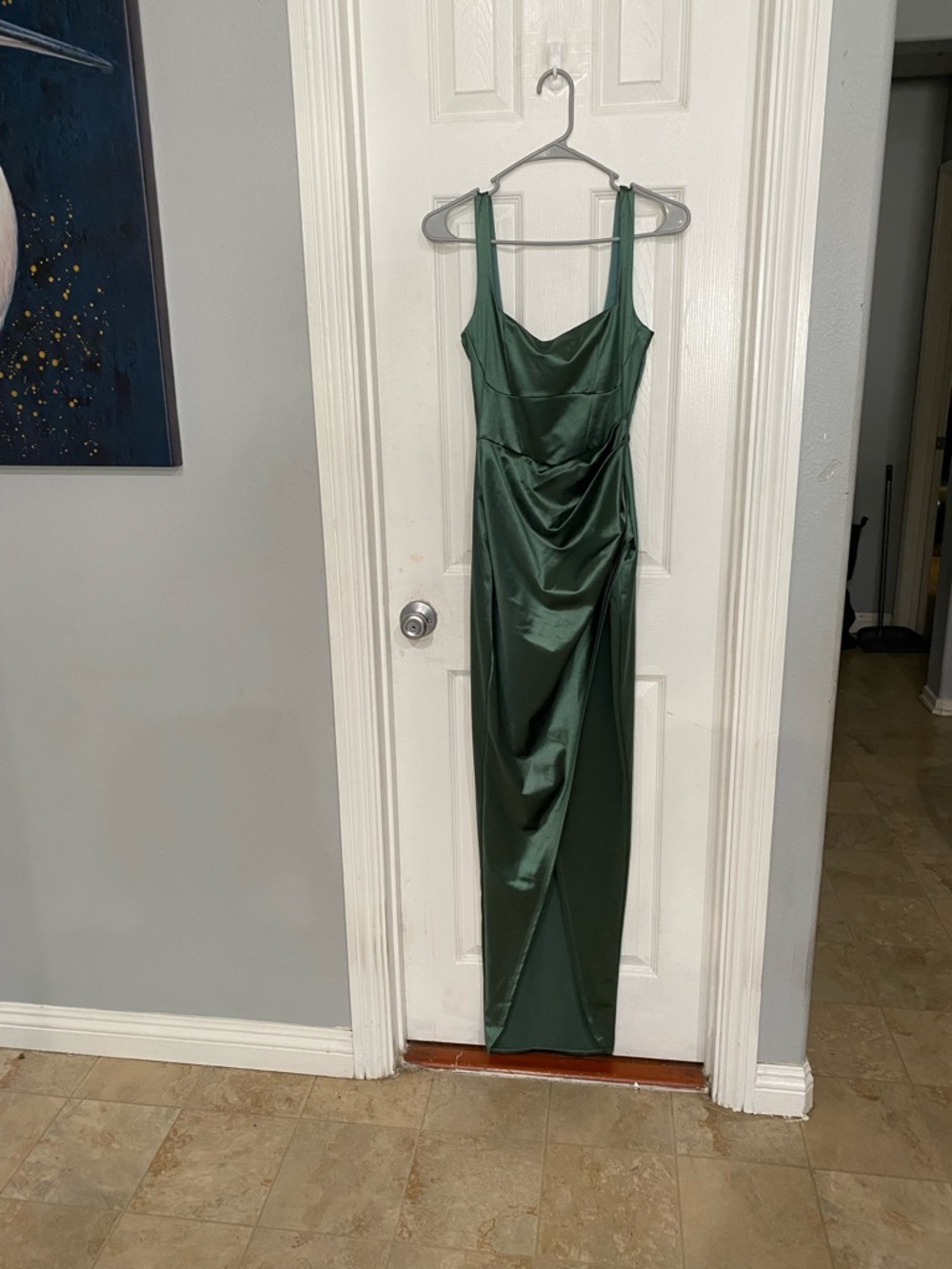 New Windsor Women Small dark emerald green dress ,floor-length formal gown